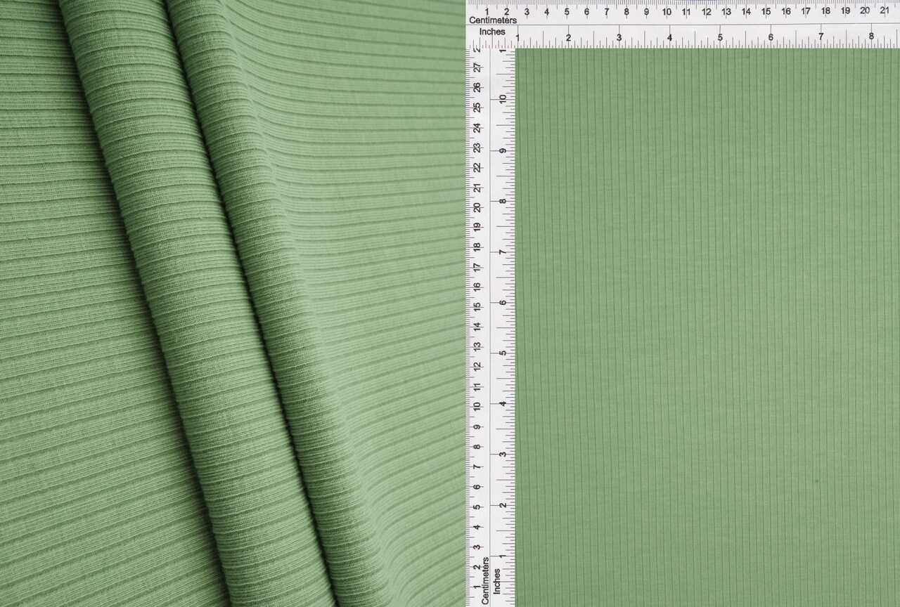 Thick Cozy Rib Knit Fabric Premium Stretch Ribbed Material for Apparel